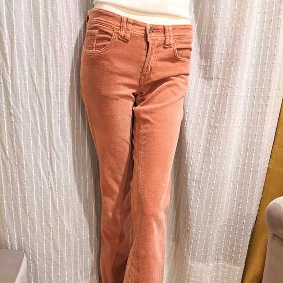 Light Pink Salmon Soft Corduroy Bootcut Pants - Picture 1 of 5